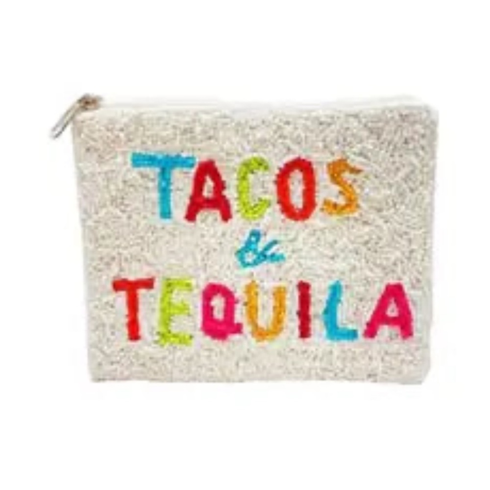 NWT Tacos and Tequila Beaded Coin Purse